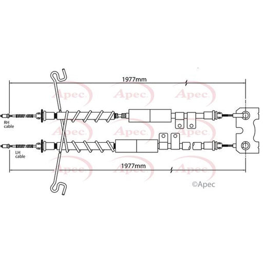 Apec Handbrake Cable Left Rear fits Ford Tourneo Connect 2002-2013 1.8
