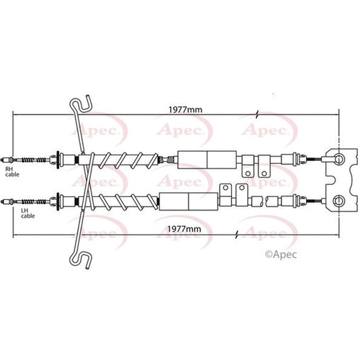 Apec Handbrake Cable Right Rear CAB1168