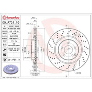 Brembo 2 x Perforated/Vented Front Brake Discs 09.A731.11-x2