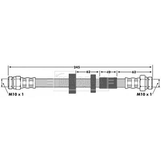 Borg & Beck Brake Hydraulic Hose Line Rear Right BBH6642