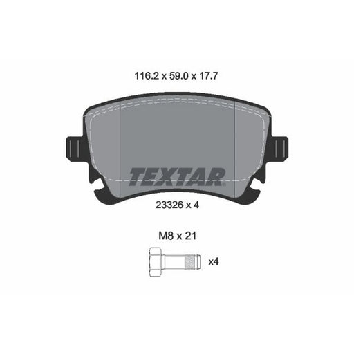 Textar Rear Brake Pad Set 2332611