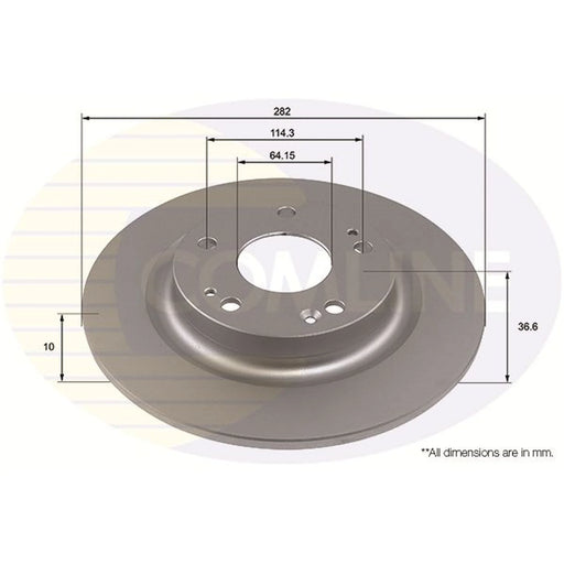 Comline 2 x Solid Brake Discs fits Honda Civic X 2017-2022 1.0 1.5