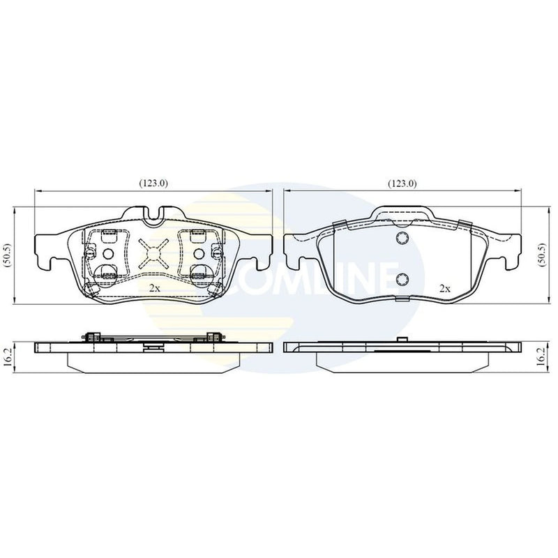 Comline 4 x Rear Brake Pad Set fits Renault Latitude 2010-2011 1.5 2.0 2.5 3.0