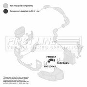 First Line Intercooler Turbo Charge Air Hose Front fits Skoda Superb I 2001-2008
