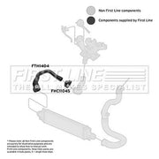 First Line Intercooler Turbo Charge Air Hose fits Opel Corsa D 2006-2011 1.3