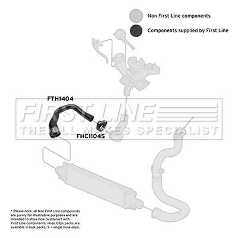 First Line Intercooler Turbo Charge Air Hose fits Opel Corsa D 2006-2011 1.3
