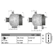Denso Car Alternator 12V DAN2022