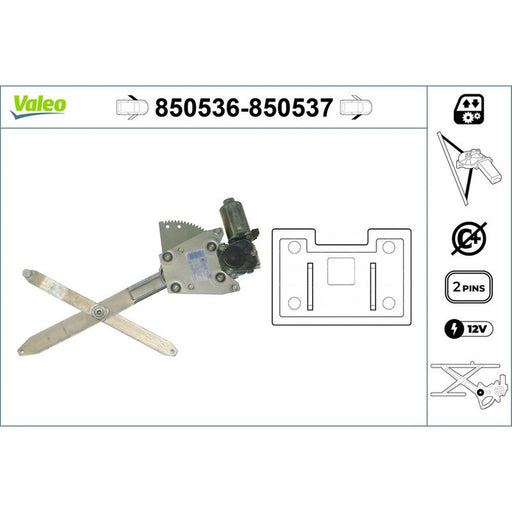 Valeo Electric Window Regulator Lifter Left Front 850536