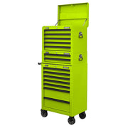 Superline PRO Topchest Mid-Box Tool Chest & Rollcab Combination 14 Drawer Green Superline Pro - Dynamic Drive