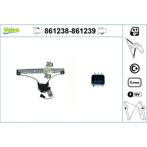Valeo Electric Window Regulator Lifter Left Front 861238