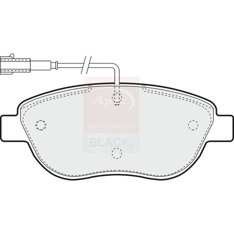 Apec Black Front Brake Pad Set fits Abarth 500 / 595 / 695 2016 on 1.4