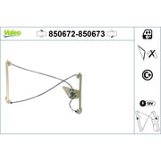 Valeo Electric Window Regulator Lifter Right Front 850673
