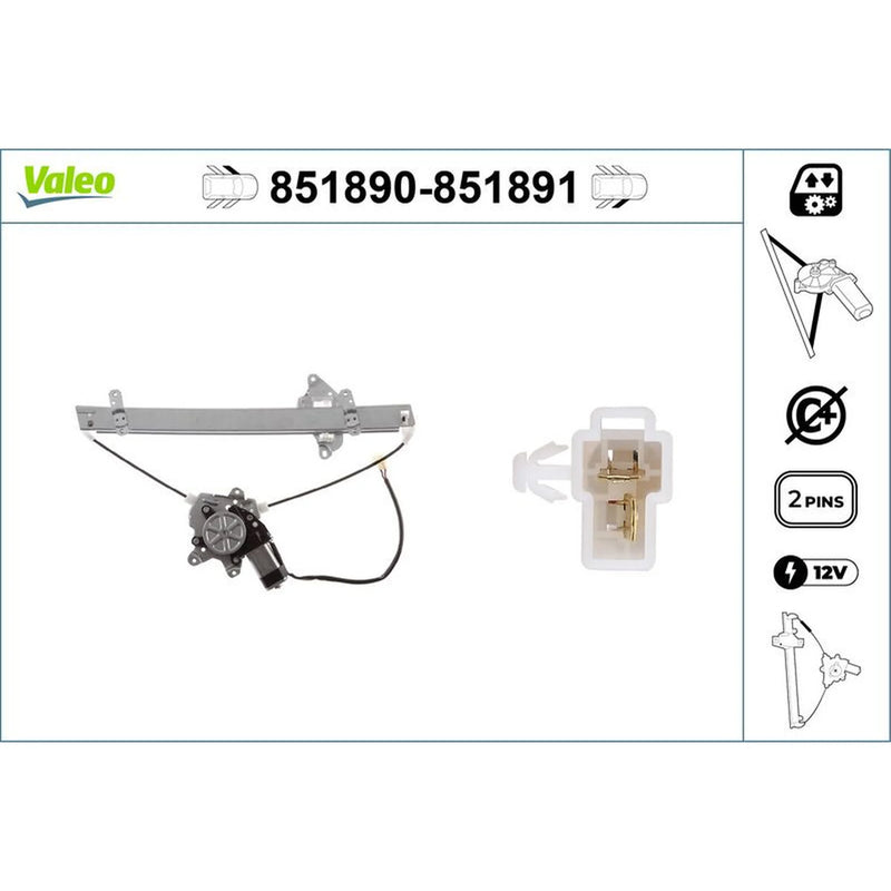 Valeo Electric Window Regulator Lifter Left Front 851890