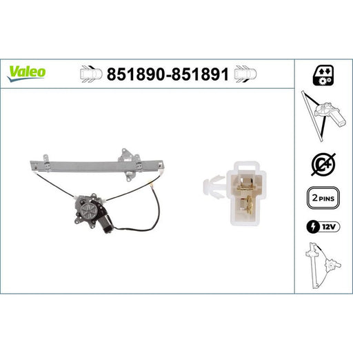 Valeo Electric Window Regulator Lifter Left Front 851890