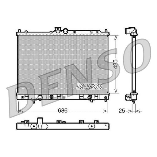 Denso Engine Radiator fits Mitsubishi Outlander I 2001-2007 2.0 2.4