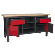 Sealey Workstation with 2 Drawers 2 Cupboards & Open Storage AP1905A Sealey - Dynamic Drive