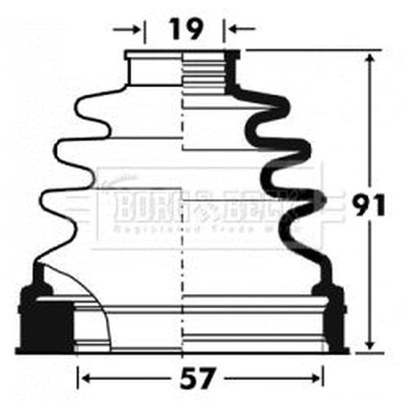 Borg & Beck Drive Shaft Bellow Kit transmission sided BCB2866