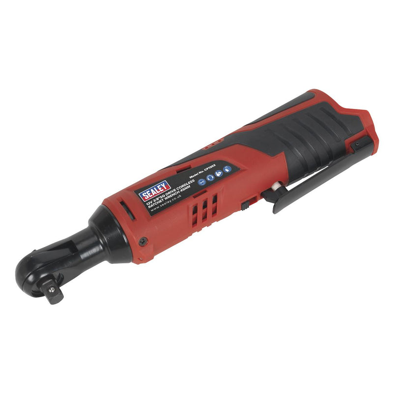 Sealey Cordless Ratchet Wrench Body Only 3/8" Drive 12V Heavy Duty LED Indicator Sealey  - Dynamic Drive