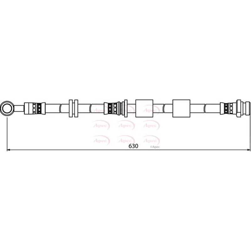 Apec Brake Hydraulic Hose Line Front Right fits Citroën C-Crosser 2007-2012