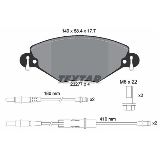 Textar Front Brake Pad Set 2327701