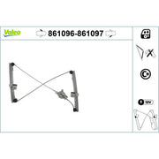 Valeo Electric Window Regulator Lifter Left Front 861096