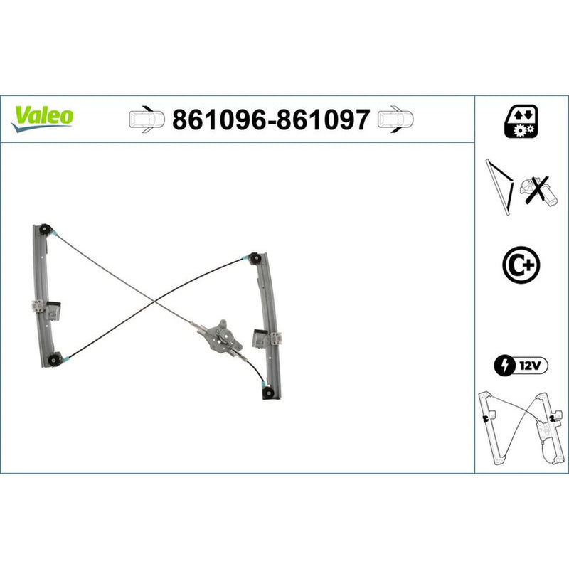 Valeo Electric Window Regulator Lifter Right Front 861097