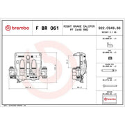 Brembo Brake Caliper Assembly Front Right fits Mercedes-Benz Sprinter 3,5-T