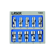 Laser Universal Joint Socket Set 3/8"D 10pc 7283 Laser - Dynamic Drive