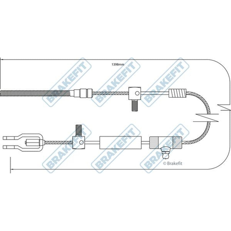 Apec Handbrake Cable Left Rear fits Morris Minor 1955-1971 0.9 1.1