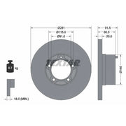 Textar 2 x Solid Front Brake Discs 92031500-x2