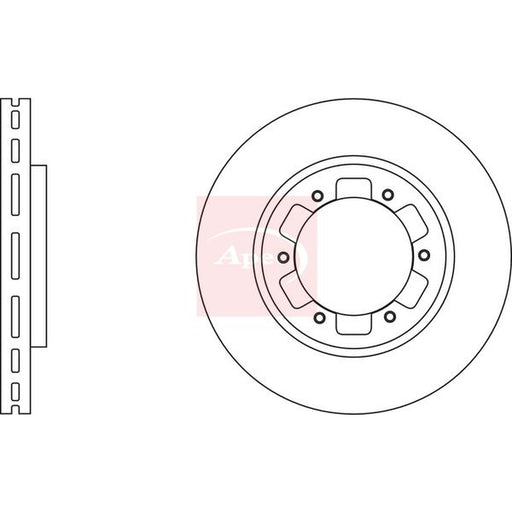 Apec 2 x Vented Brake Discs