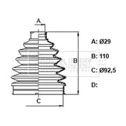 Borg & Beck Drive Shaft Bellow Kit Wheel Side Thermoplast BCB6380