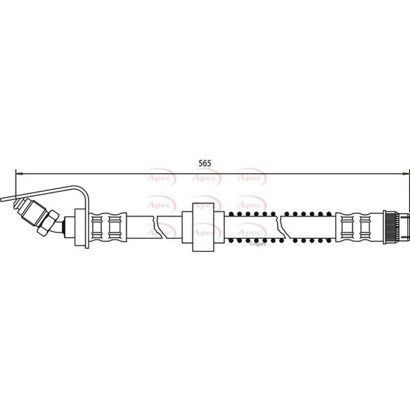 Apec Brake Hydraulic Hose Line Front fits Opel Movano A 1999-2001 2.5 2.8
