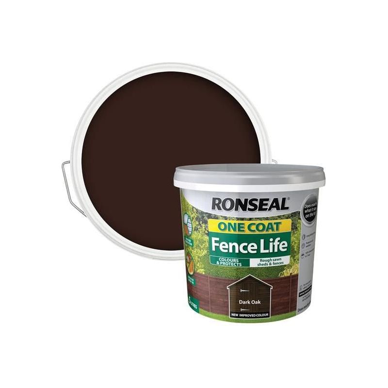 Ronseal One Coat Fence Life Dark Oak 5 litre Ronseal - NN4 Online