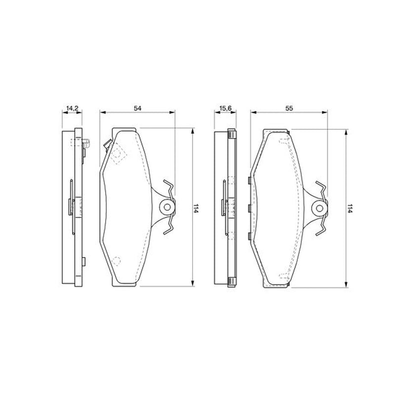 Bosch Front & Rear Pads fits Ssangyong Korando 1996-2006 2.0 2.3 2.9 3.2