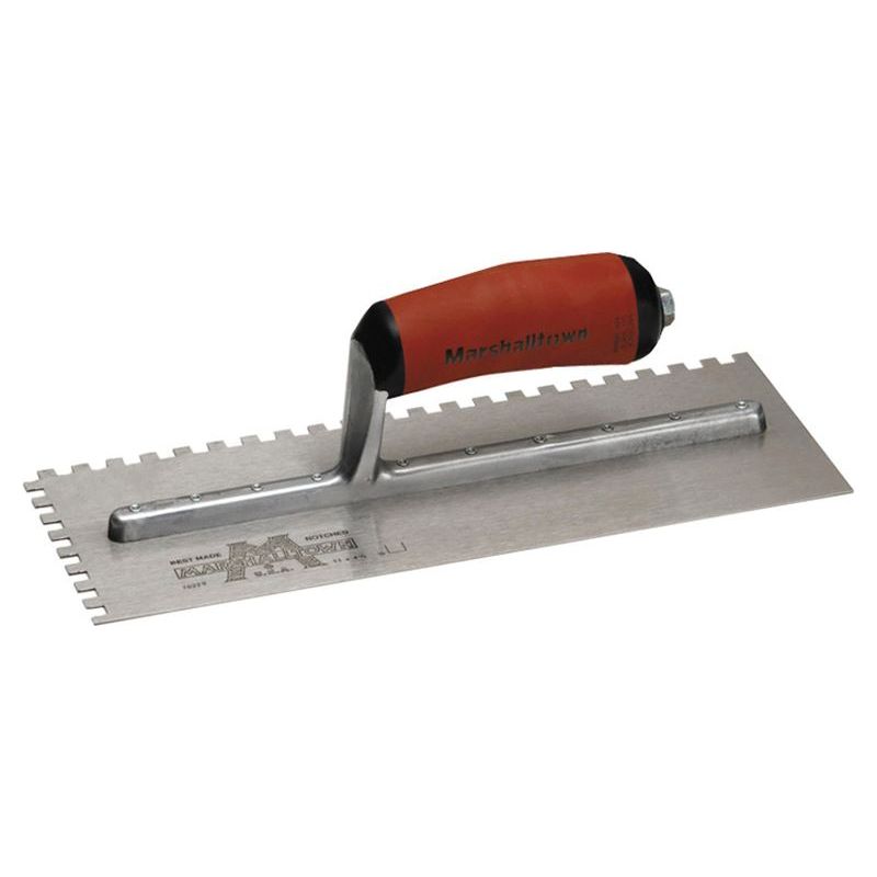 Marshalltown M702SD Notched Trowel Square 1/4in DuraSoft® Handle 11 x 4.1/2in Marshalltown - Dynamic Drive
