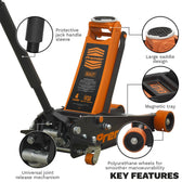 Premier Low Profile Trolley Jack with Rocket Lift 4 Tonne - Orange Sealey Premier - Dynamic Drive