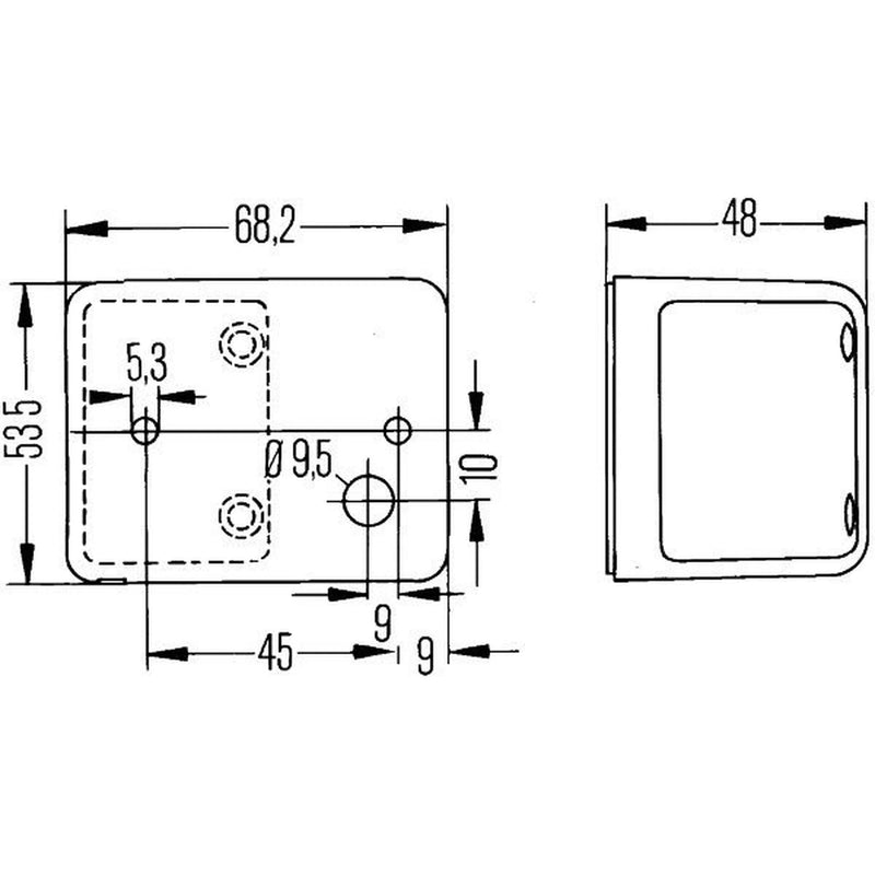 Hella Lamp Po White Grey 2PF Right 2PF 006 679-001 11025251 2PF 006 679-001