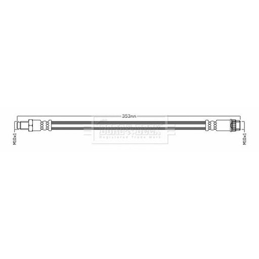 Borg & Beck Brake Hydraulic Hose Line Front Right BBH6232