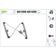 Valeo Electric Window Regulator Lifter Left Front 861098