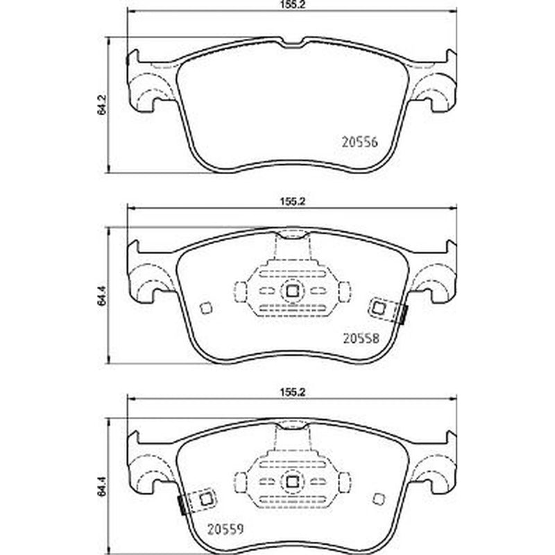 Brembo 4 x Front Brake Pad Set fits Ford Focus IV 2018-2025 1.0 1.5 2.0 2.3
