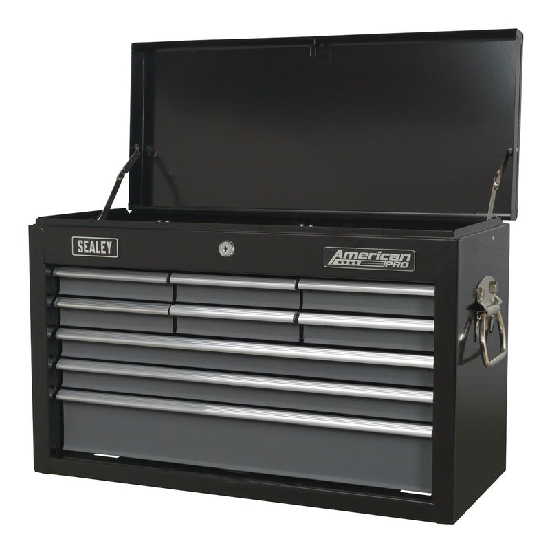 Sealey Topchest 9 Drawer with Ball-Bearing Slides Black/Grey AP2509B Sealey - Dynamic Drive