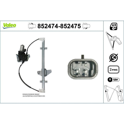 Valeo Electric Window Regulator Lifter Left Front 852474