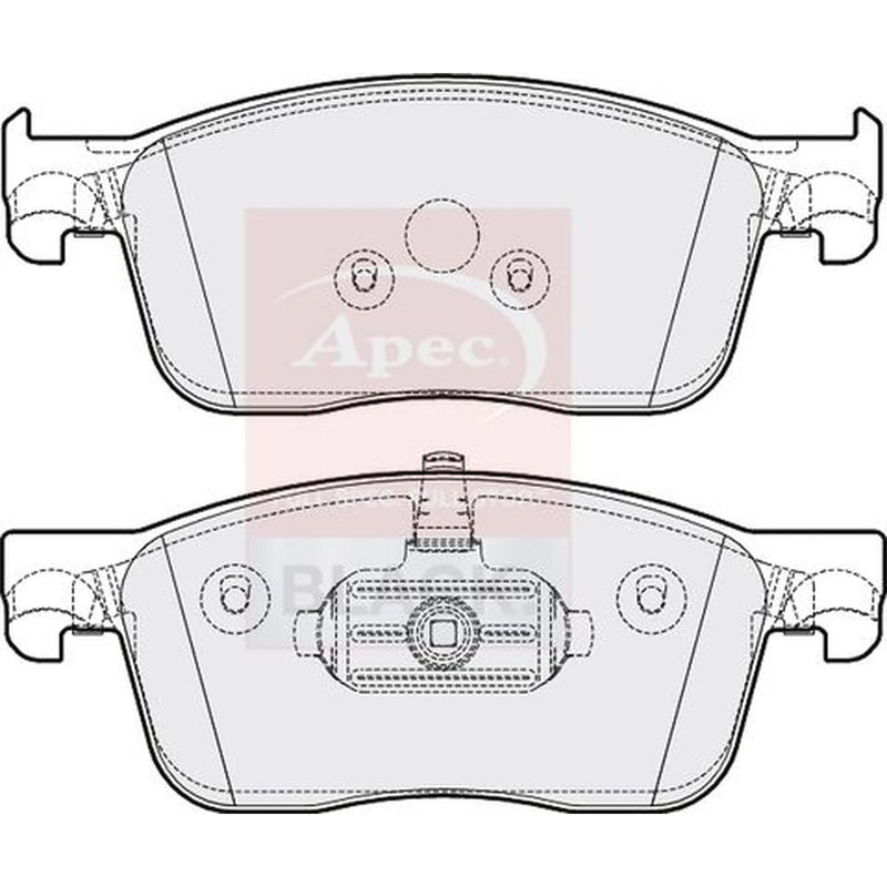 Apec Black Front Brake Pad Set fits Citroën C4 Spacetourer 2018-2019