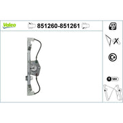 Valeo Electric Window Regulator Lifter Left Rear 851260