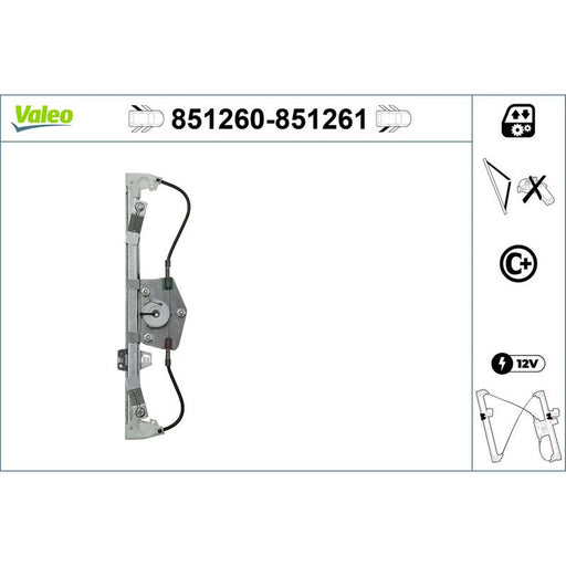 Valeo Electric Window Regulator Lifter Left Rear 851260