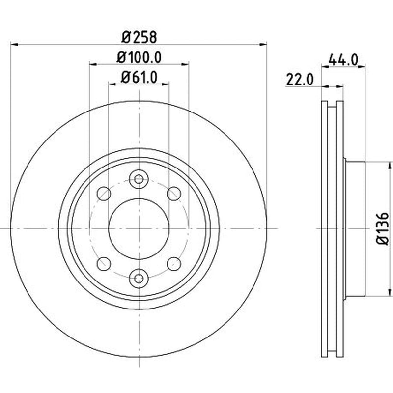 Mintex 2 x Vented Front Brake Discs MDC2525-x2
