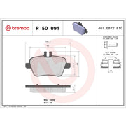 Brembo 4 x Rear Brake Pad Set fits Mercedes-Benz A-Class 2012-2018