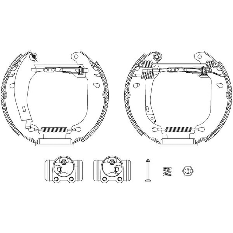 Mintex Brake Shoe Set Axle Kit fits Renault Extra 1985-1995 1.0 1.1