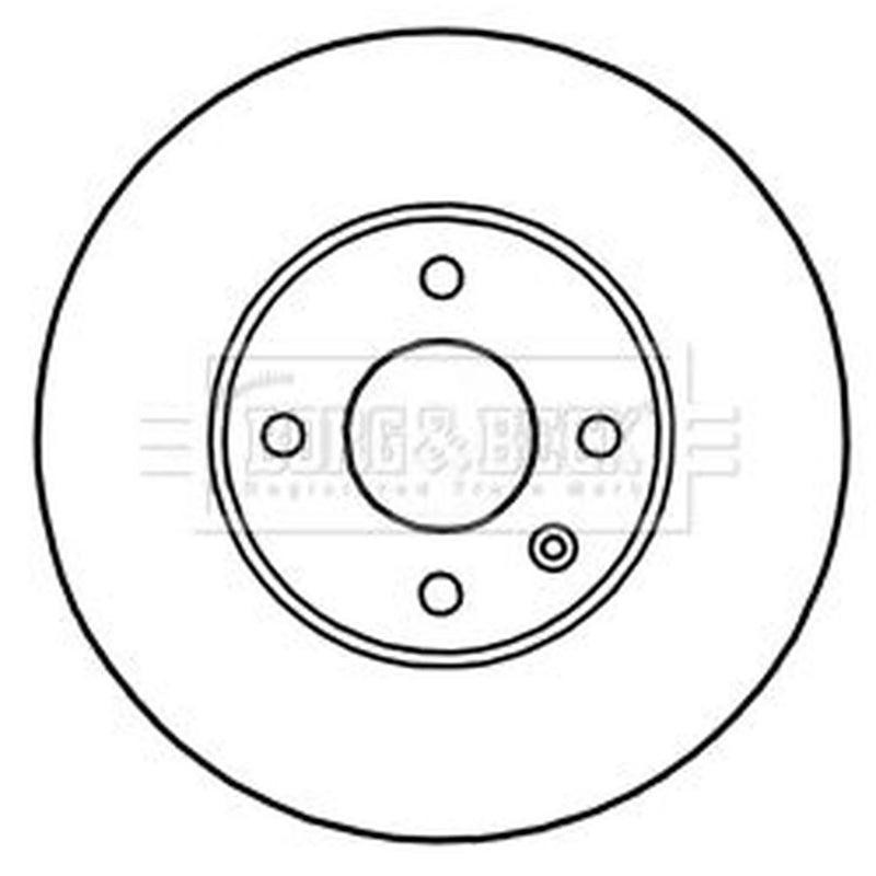 Borg & Beck 2 x Vented Brake Discs fits Chevrolet Aveo 2011-2015 1.2 1.3